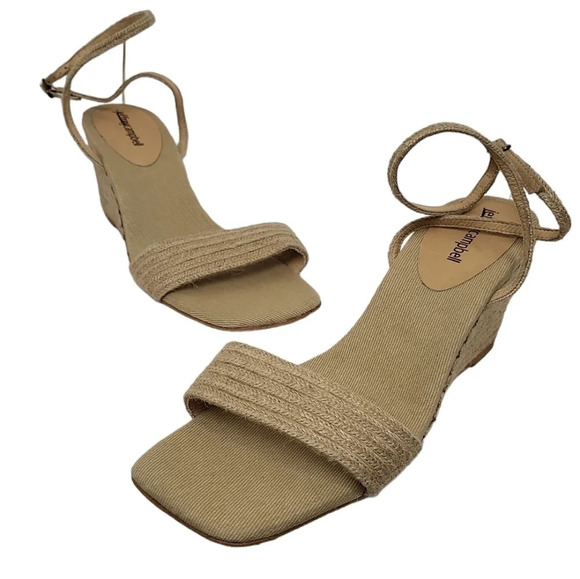 Jeffrey Campbell Women's Sailboat Ankle Strap Wedge Sandal Tan - Picture 3 of 8
